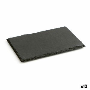 Slate Effect Ceramic Tray Quid Gastro Fun Black (20 x 13 cm) (12 Un...