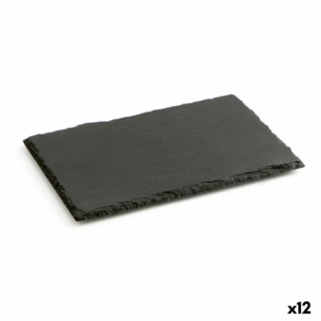 Slate Effect Ceramic Tray Quid Gastro Fun Black (20 x 13 cm) (12 Un...