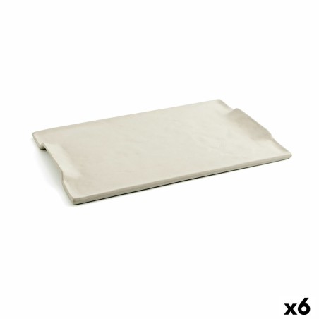 Snack tray Quid Mineral Gres Beige Ceramic 30 x 18 cm (6 Units) |  ...