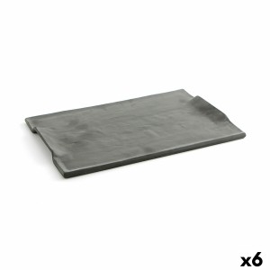 Tablett für Snacks Quid Mineral Gres Schwarz aus Keramik 35 x 23 cm...