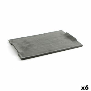 Tablett für Snacks Quid Mineral Gres Schwarz aus Keramik 35 x 23 cm...