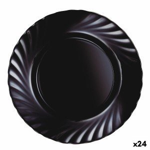 Assiette plate Luminarc Trianon Noir verre (Ø 24,5 cm) (24 Unités) ...