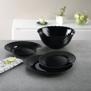 Assiette plate Luminarc Trianon Noir verre (Ø 24,5 cm) (24 Unités) ...