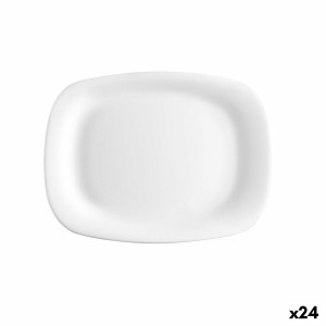 Serving Platter Bormioli Rocco Parma Rectangular White Glass (18 x ...