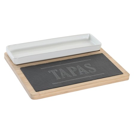 Appetizer Set DKD Home Decor 24 x 7 x 2,5 cm Natural Black Board | ...