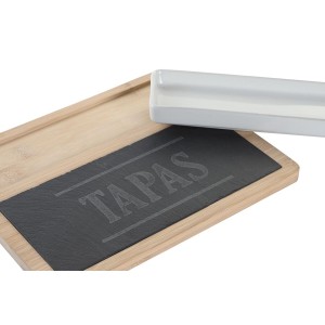 Appetizer Set DKD Home Decor 24 x 7 x 2,5 cm Natural Black Board | ...