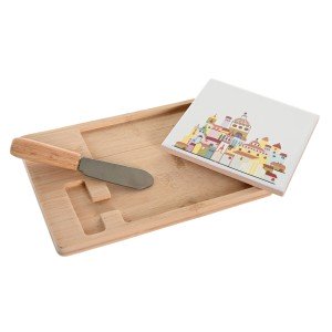 Ensemble à apértif DKD Home Decor 21,5 x 11,8 x 1,5 cm Naturel Roug...