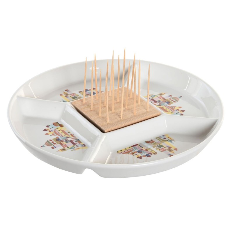 Satz für Appetithäppchen DKD Home Decor 23,5 x 23,5 x 7 cm natürlic...