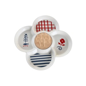 Appetizer Set DKD Home Decor Red Blue White Stoneware 22 x 22 x 7 c...