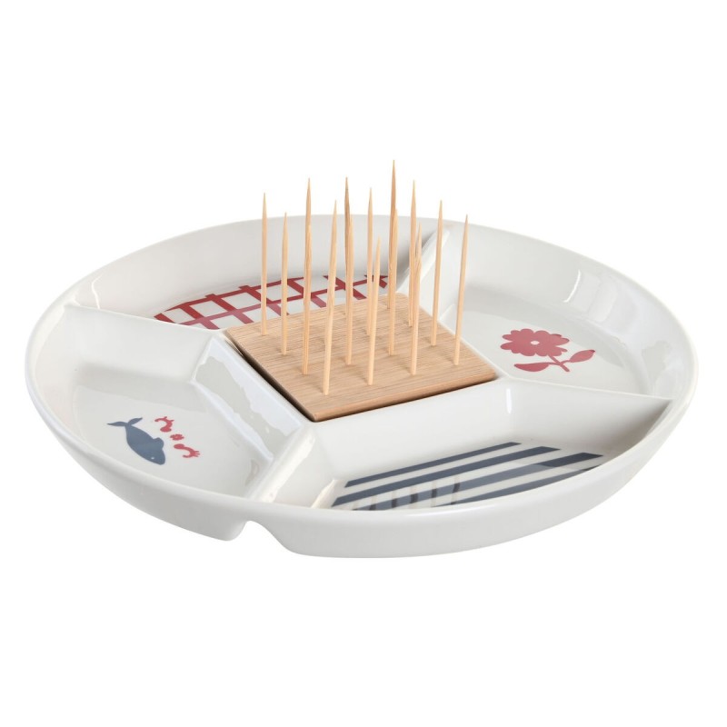 Ensemble à apértif DKD Home Decor 23,5 x 23,5 x 7 cm Rouge Bleu Bla...