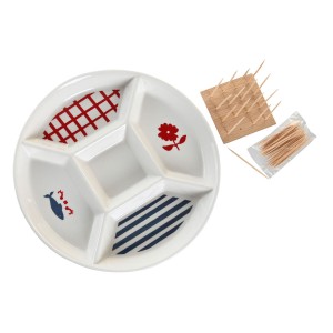 Ensemble à apértif DKD Home Decor 23,5 x 23,5 x 7 cm Rouge Bleu Bla...