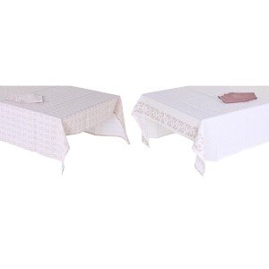 Tischdecke und Servietten DKD Home Decor 150 x 250 x 0,5 cm Rosa We...