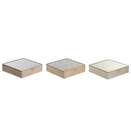 Teebox DKD Home Decor 24 x 24 x 6,5 cm Kristall natürlich Blau Rosa...