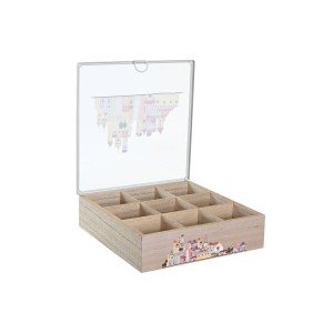 Box for Infusions DKD Home Decor Crystal Metal Multicolour MDF Wood...