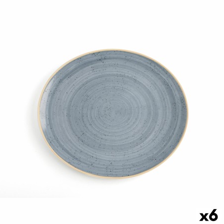 Flat Plate Ariane Terra Blue Ceramic 30 x 27 cm (6 Units) |  Plates...