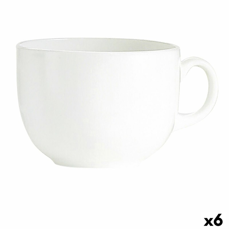 Cup Luminarc Blanc Large White Glass (720 ml) (6 Units) |  Cups and...