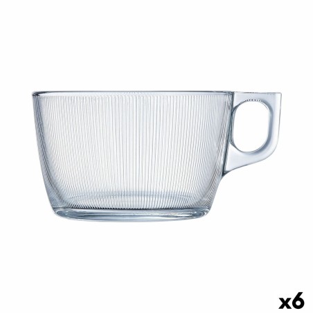 Cup Luminarc Stripy Large Transparent Glass (500 ml) (6 Units) |  C...