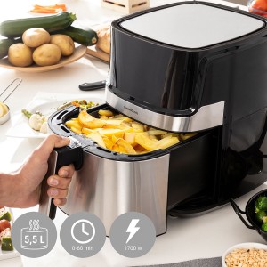 Heißluftfritteuse InnovaGoods Fryinn Pro 5500 Schwarz 1700 W 5,5 L ...