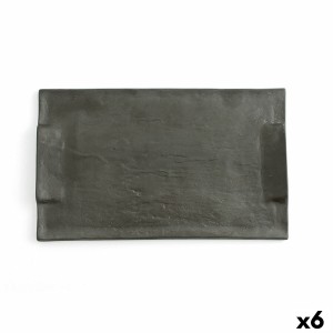 Plateau apéritif Quid Mineral Gres Noir Céramique 30 x 18 cm (6 Uni...