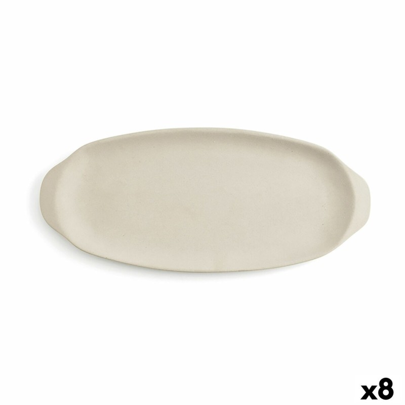 Snack tray Quid Mineral Gres Beige Ceramic 13 x 30,5 cm (8 Units) |...