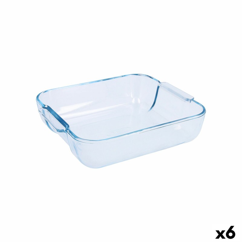 Serving Platter Pyrex Classic Squared Transparent Glass 25 x 22 x 6...
