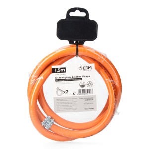 Tube de gaz butane EDM 74195 Butaflex 1,5 m 9 x 15 mm Double couche...