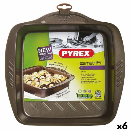 Oven Mould Pyrex Asimetria Squared Black Metal 24 x 24 cm (6 Units)...