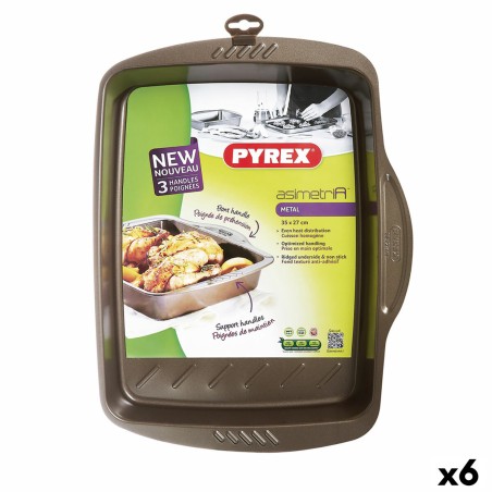 Rectangular Mould Pyrex Asimetria Black Metal 35 x 27 cm Rectangula...