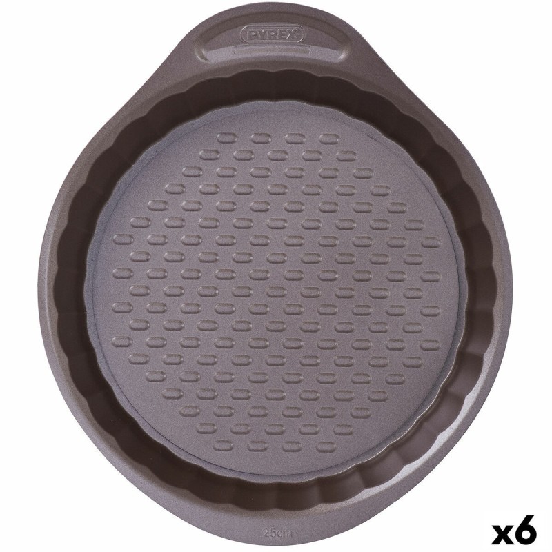 Backform Pyrex Asimetria rund Schwarz 25 cm (6 Stück) |  Dekoration...