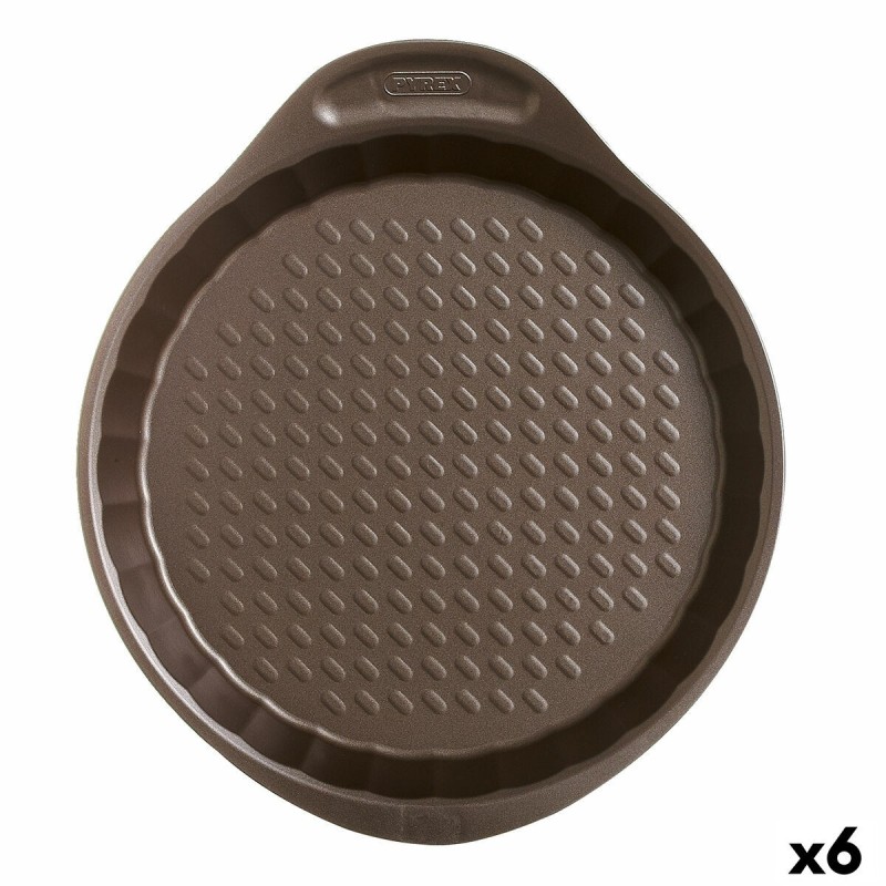 Oven Mould Pyrex Asimetria Circular Black Flat 27 x 4 cm (6 Units) ...