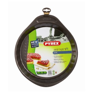 Oven Mould Pyrex Asimetria Circular Black Flat 27 x 4 cm (6 Units) ...