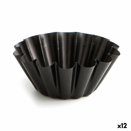 Puddingform Quid Sweet Grey Schwarz Metall (12 Stück) |  Dekoration...