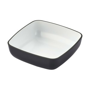 Bowl White/Black Melamin Squared 13 x 13 x 4 cm |  Plates, platters...