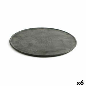 Flacher Teller Quid Mineral Gres aus Keramik Schwarz Ø 33 cm (6 Stü...