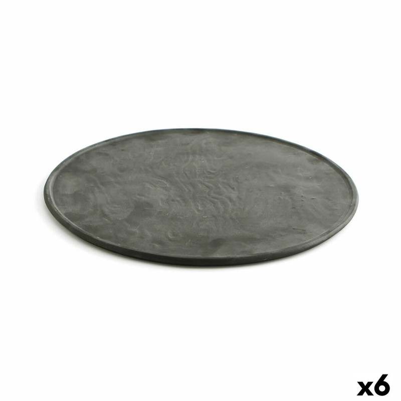 Underplate Quid Mineral Gres Ceramic Black Ø 33 cm (6 Units) | Pla... Underplate Quid Mineral Gres Ceramic Black Ø 33 cm (6 Units) | Pla...