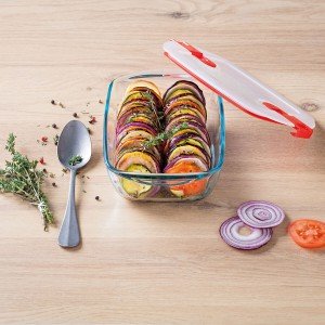 Lunchbox hermetisch Pyrex Cook & Heat 2,5 L Durchsichtig Glas (4 St...