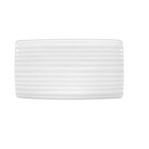 Tablett für Snacks Ariane Artisan aus Keramik Weiß 36 x 20 cm (6 St...