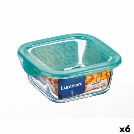 Square Lunch Box with Lid Luminarc Keep'n Lagon 15,6 x 6,6 cm Turqu...