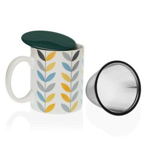 Tasse avec filtre pour infusions Versa Erin Porcelaine Grès |  Tass...