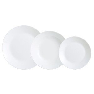 Service de Vaisselle Luminarc Zelie Blanc verre 18 Pièces |  Assiet...