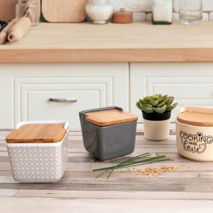 Salt Shaker with Lid Quid Tu Y Yo Ceramic Grey 12 x 12 cm |  Spice ...