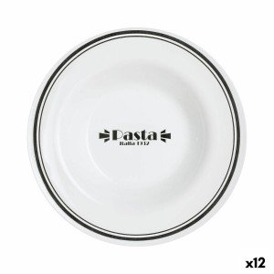 Pasta Dish Luminarc Friends Time Bistro White/Black Glass 28,5 cm (...