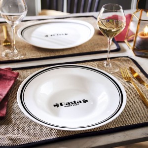 Pasta Dish Luminarc Friends Time Bistro White/Black Glass 28,5 cm (...