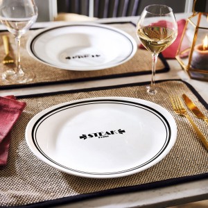 Flacher Teller Luminarc Friends Time Bistr Weiß/Schwarz Glas Ø 30 c...
