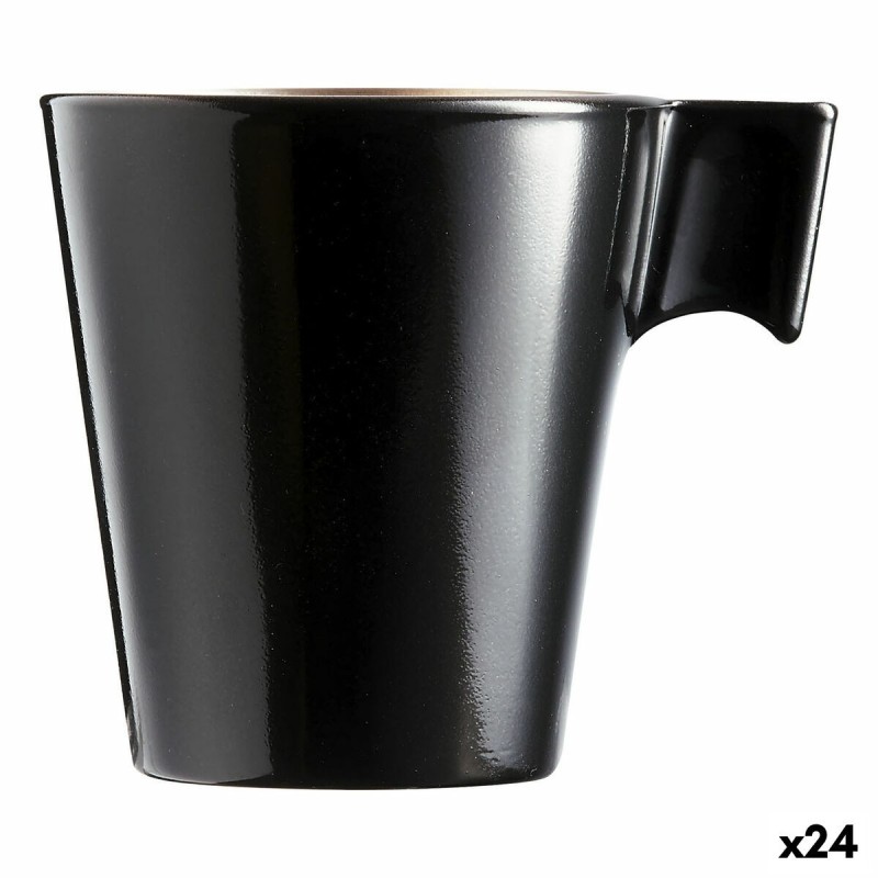 Mug Luminarc Flashy Black 80 ml Bicoloured Glass (24 Units) |  Cups...