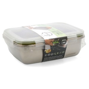 Lunchbox hermetisch Bidasoa Theo rechteckig 1,8 L 23 x 18 x 8 cm Me...