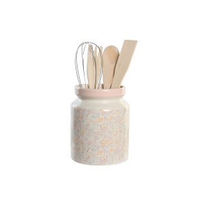 Pot for Kitchen Utensils DKD Home Decor Metal Dolomite MDF Wood 12 ...