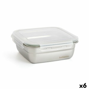 Lunchbox hermetisch Bidasoa Theo 18,3,5 x 18,3 x 6,8 cm Silberfarbe...