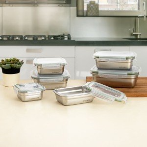 Lunchbox hermetisch Bidasoa Theo 18,3,5 x 18,3 x 6,8 cm Silberfarbe...