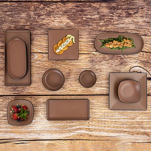 Snack tray Bidasoa Gio Brown Plastic 28 x 12 cm (12 Units) |  Plate...